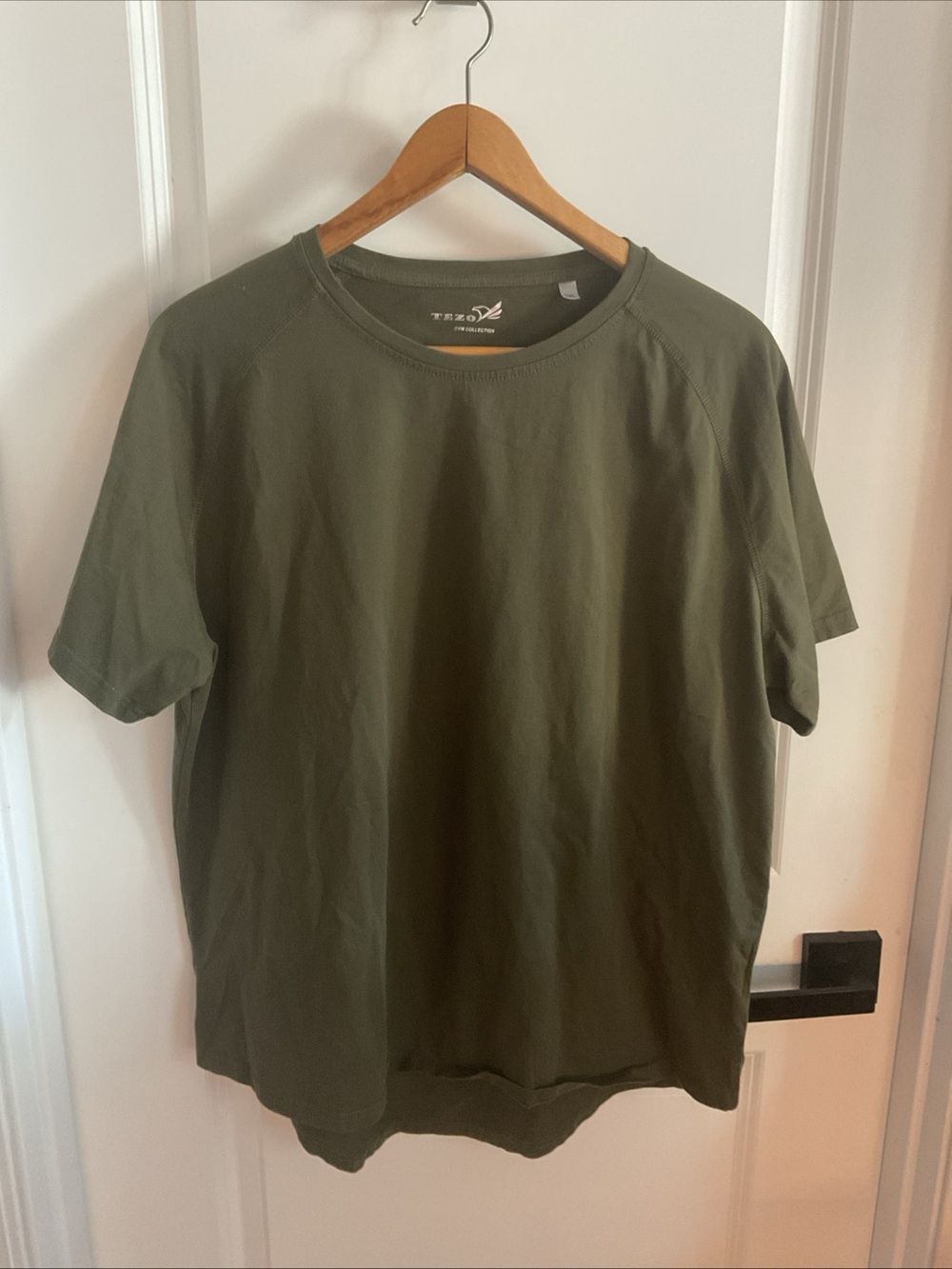 Tezo - Men's Olive Crew Neck Short Sleeve T-Shirt - Size 2XL